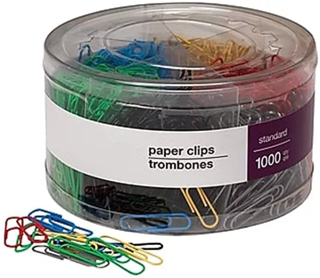 480108#1 Size Vinyl-Coated Paper Clips, 1000/Tub