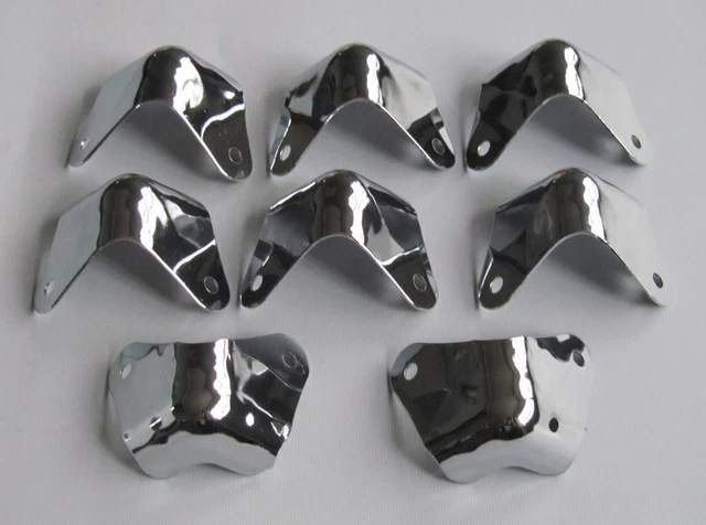 8x Polished Chrome Speaker Amplifier Metal 2 Leg  Guitar AMP Corner for Fender