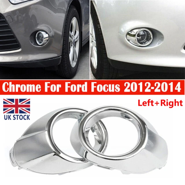 2x FOR FOR FORD FOCUS MK3 2011-2014 BUMPER FOG LIGHT LAMP COVER SURROUND CHROME
