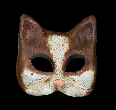 Mask Miniature from Venice Cat Bobtail Paper Mache Carnival Venetian 22618 2
