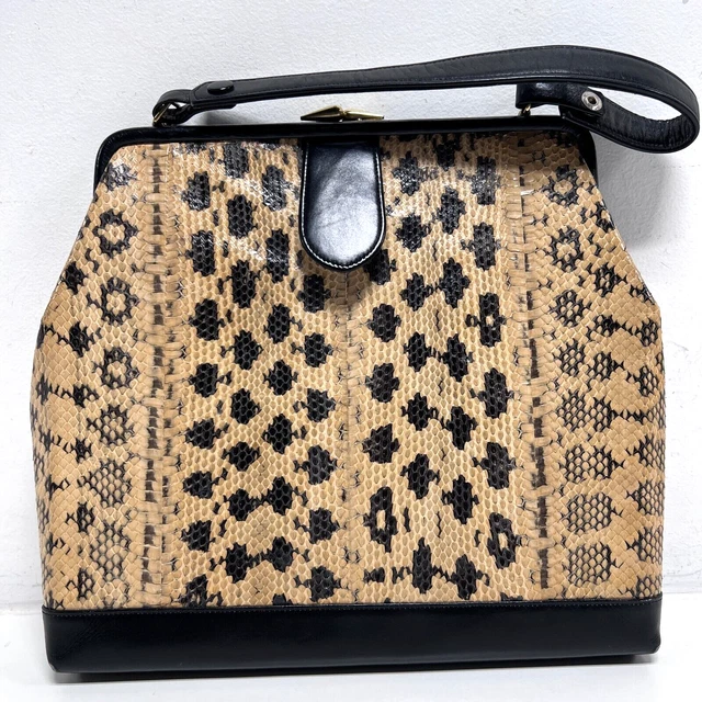 Real Snakeskin Leather Handbag Bag Purse Thin Skinny 10x11x1.5 Unique Shape
