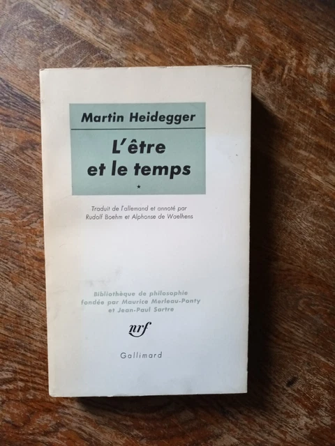 HEIDEGGER MARTIN L'ÈTRE et le temps, nrf, Gallimard, 1964, SP EUR 100