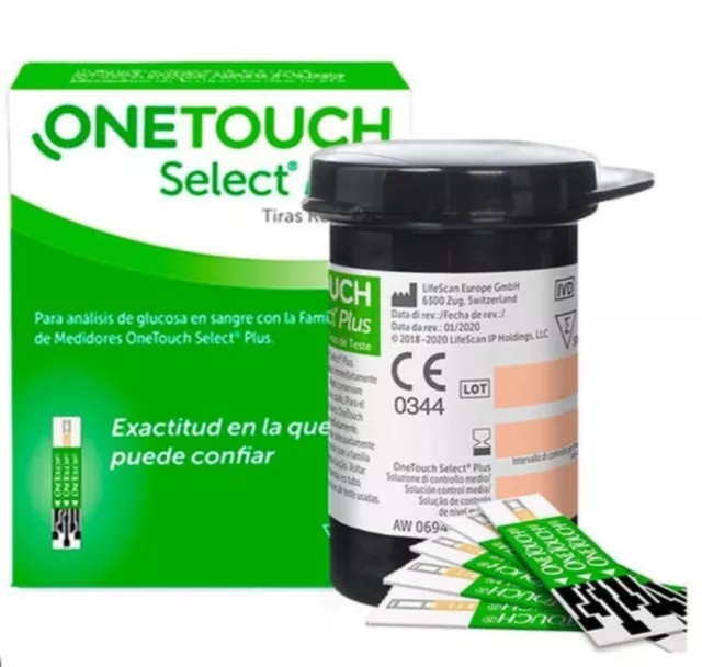 One Touch Select Plus 50 Tiras Glucosa ¡ENVÍO GRATIS en 24h! Nuevo a estrenar