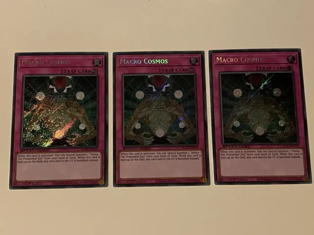 YuGiOh! 3 x Macro Cosmos - SGX3-ENF19 - Secret Rare 1st Edition - Playset