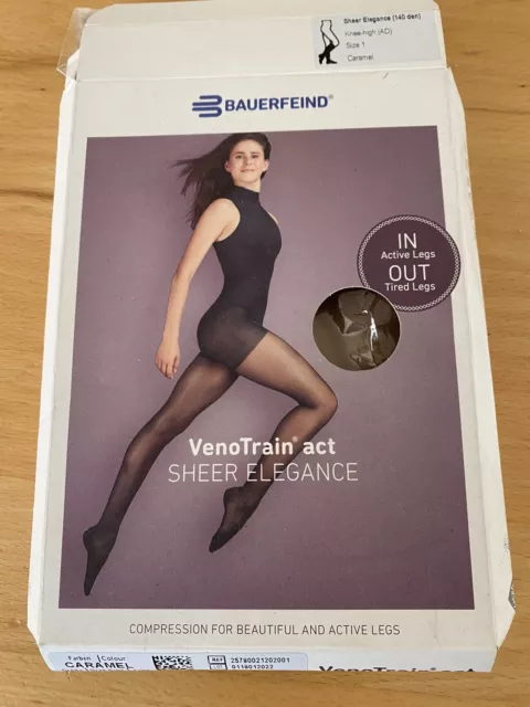 Bauerfeind VenoTrain act sheer elegance AD Strumpfhose 140 DEN Größe 1 Caramel