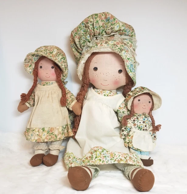  Lot of 3 VTG Holly Hobbie’s Friend Heather Rag Dolls Original Knickerbocker 70s