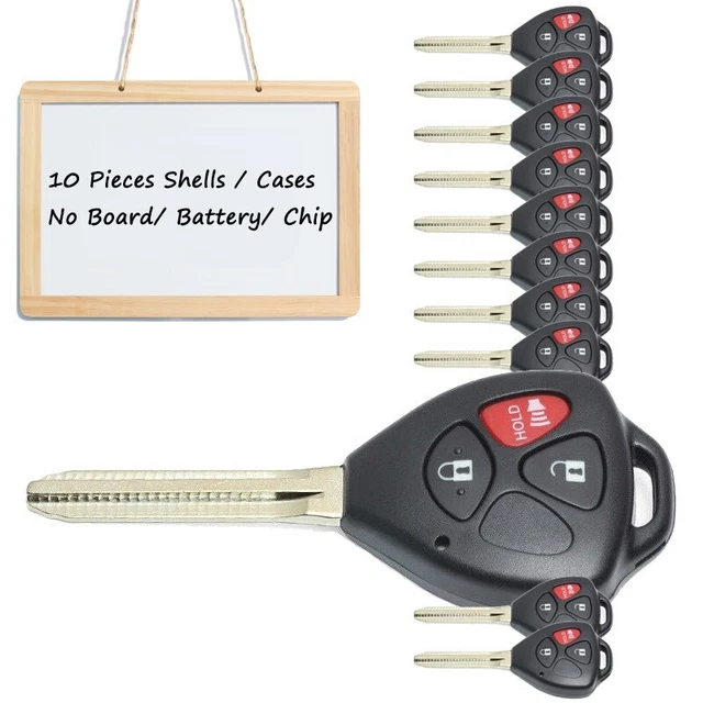 for Toyota 4Runner RAV4 Yaris for Scion Remote Key Shell Case Fob 3Buttons, X 10