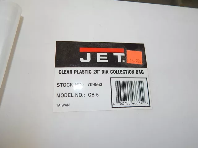 twoJET 709563 Clear Plastic 20" Diameter Collection Bag for DC-1100VX (open Box)