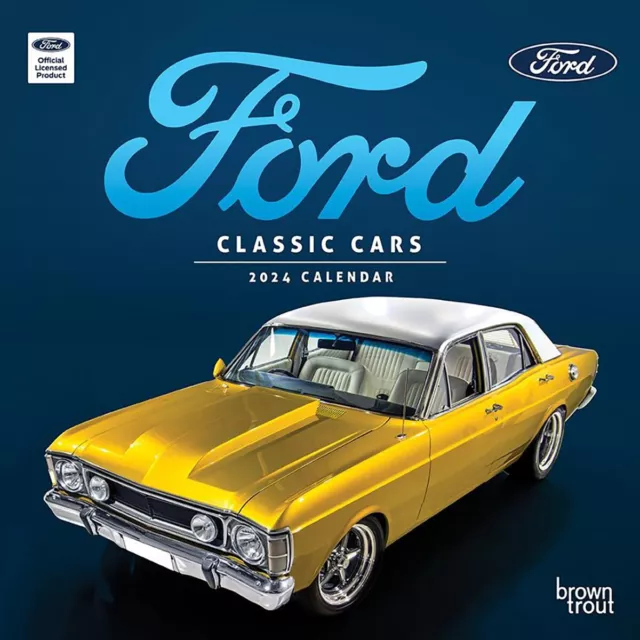 2024 CALENDAR CLASSIC Cars Ford Official Square Wall Browntrout A03681