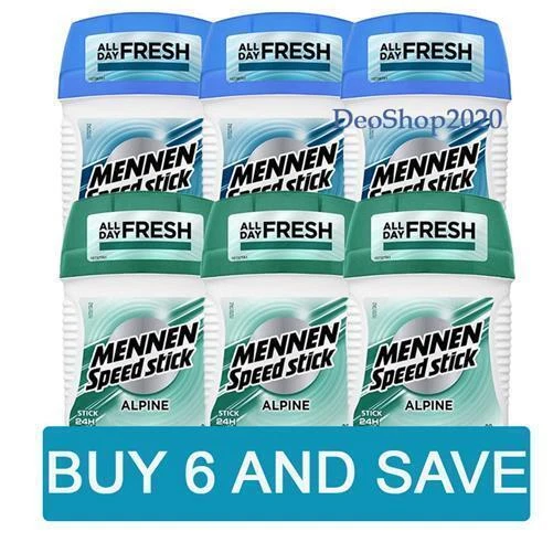 Mennen Speed Stick Cool Breeze & Alpine Déodorant sans aluminium Lot de 6