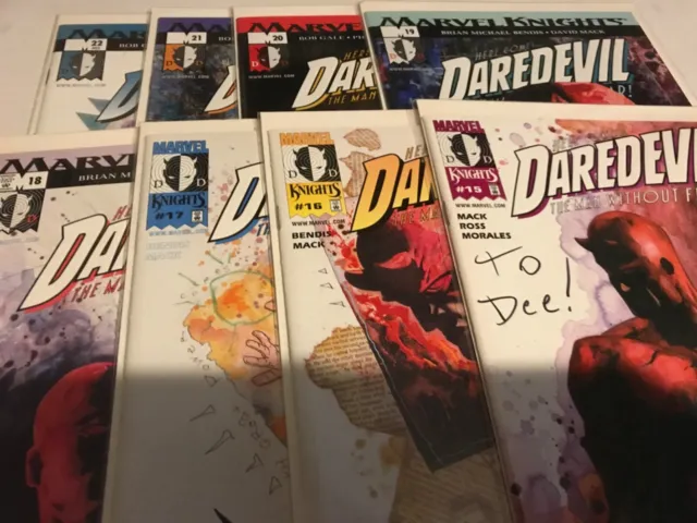 DAREDEVIL # 15 - 22 lot : Marvel Knights NM- 2001; 8 issue run; David Mack, Gale