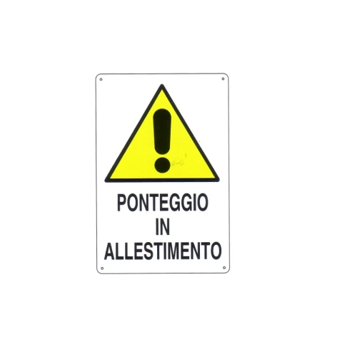 CARTELLO PONTEGGIO ALLARMATO Formato 60 X 40 Cm In Polionda EUR 3,00