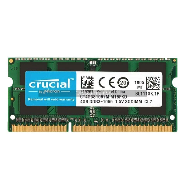 Mémoire RAM CRUCIAL DDR3 4 Go Ou 8 Go 1066 MHz PC3-8500 - DIMM 240 Broches Pour PC Fixe