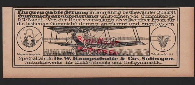 SOLINGEN, Werbung 1918, Dr. W. Kampschulte & Cie. Industriewerke Elektrochemie