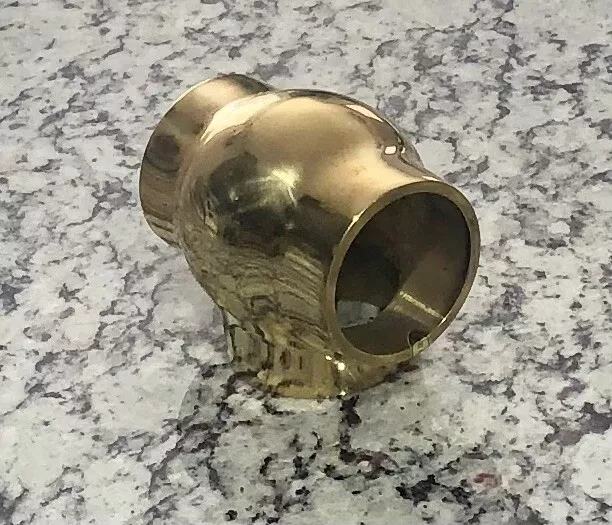 Solid Brass Ball Tee Connector - 2” Inside Diameter -Bar, Tavern, Foot Rail