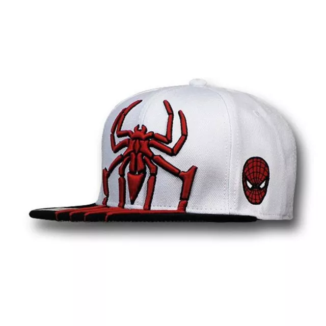 Marvel Spider-Man Mens Amazing Spiderman 3D Logo Snapback Flat Bill Cap Hat NWT