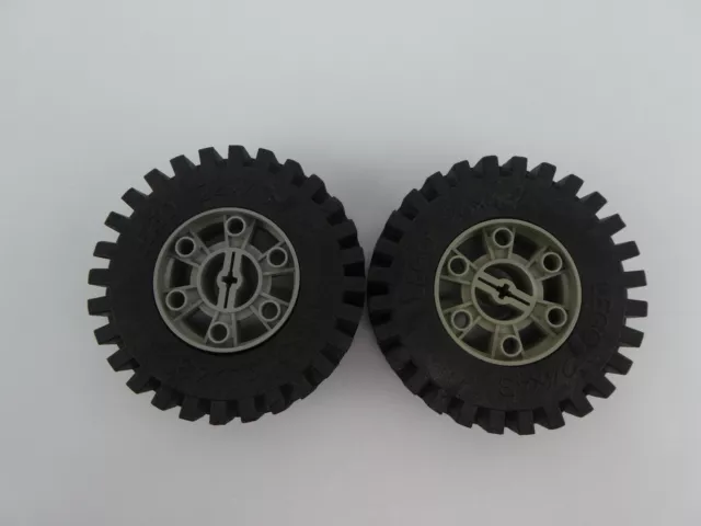 LEGO TECHNIC GRAY Wheel 24x43 w Solid Black Tire 24x43 3739 3740