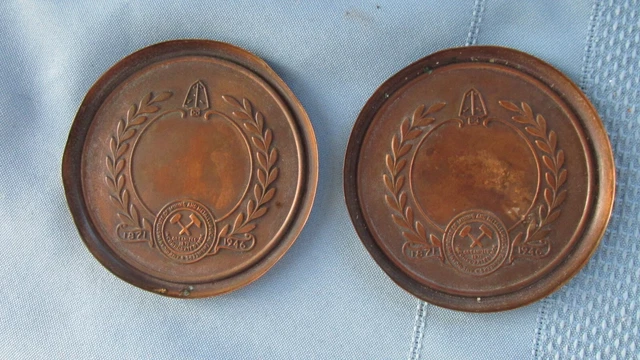 Brass American Mining & Metallurgical Engineers 1871-1946 Commemorative Coasters