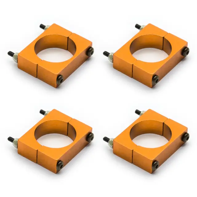 4 Sets 20mm Diameter CNC Aluminum Tube Clamp Mount (Orange Anodized)