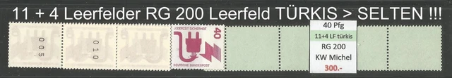 RM Unfallverhütung 40 Pfg RG 200 ROLLENENDE RE 11 + 4 LF türkis (SELTEN !!!) **