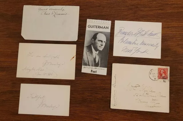 Scarce Original Lot Of 16 Autographs Writers Early Vintage Some With Envelopes