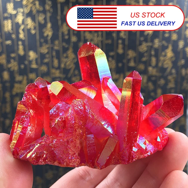 Natural Red Quartz Cluster Crystal Gem Stone Healing Minerals Specimen Reiki Gem