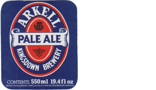 Arkell's Kingsdown Brewery Pale Ale 550ml 19.4 fl oz Beer Bottle Label