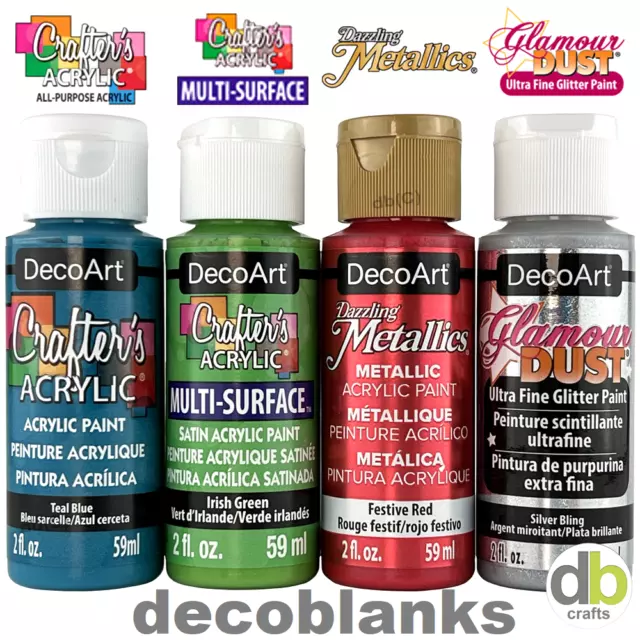 DecoArt Acrylic Paint / Crafters / Glamour Dust / Dazzling Metallic 200+ COLOURS