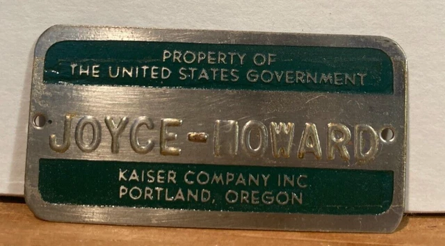 Kaiser Company Portland Metal Id Tag Women Shipbuilding Ww2 Rosie The Riveter Kaiser Company Portland Metal Id Tag Women Shipbuilding Ww2 Rosie The Riveter