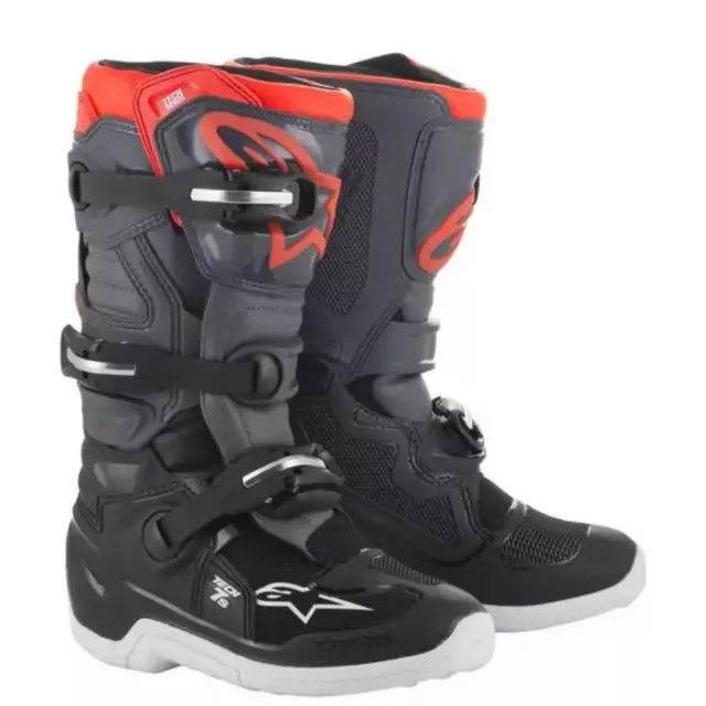 Alpinestars Tech 7 S Black Dark Grey Red Fluo Boots -  Livraison gratuite!