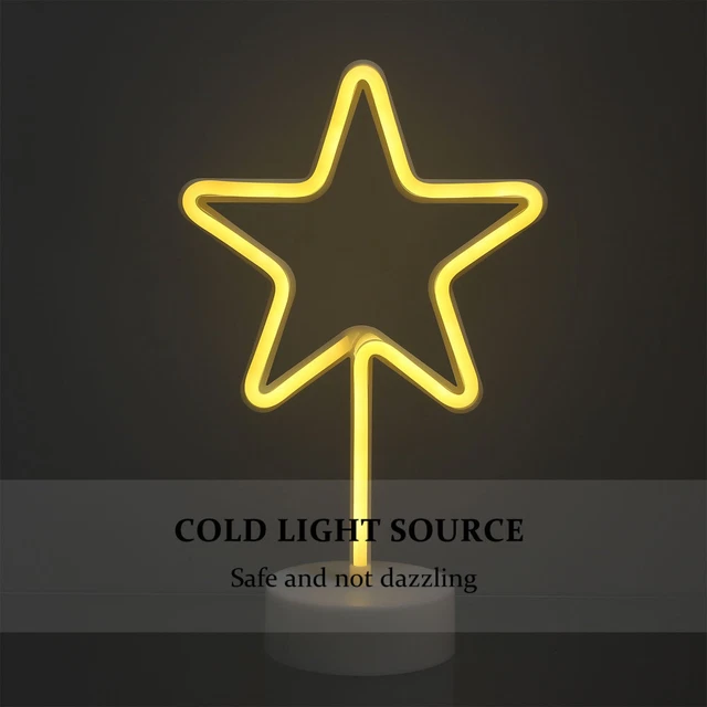 XMAS LED NEON Lights Star Neon Sign Led Light Christmas Desk Lamp £19.