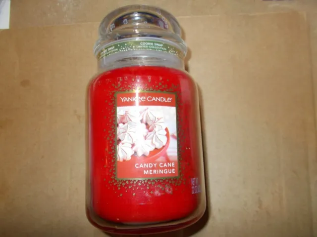 Yankee Candle Usa Deerfield Rare Large Jar - Candy Cane Meringue