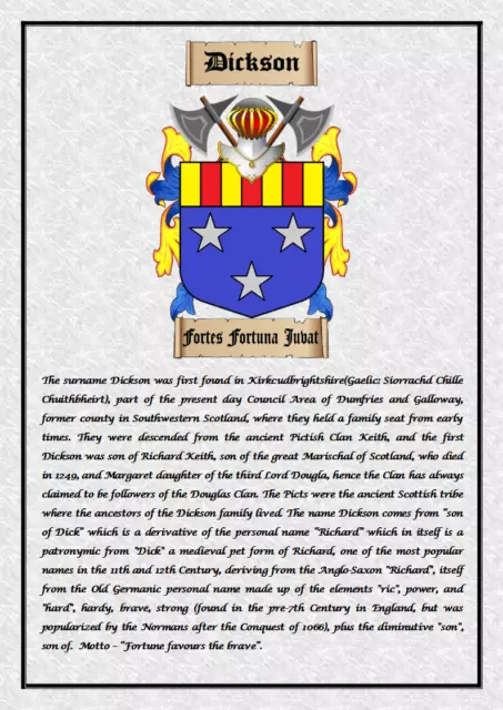 Heraldic Coat of Arms and Name Origin - Ideal Birthday Gift!