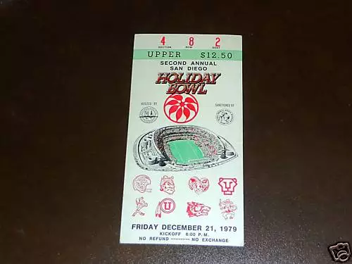 1979  Holiday  Bowl Ticket  Indiana Vs Byu