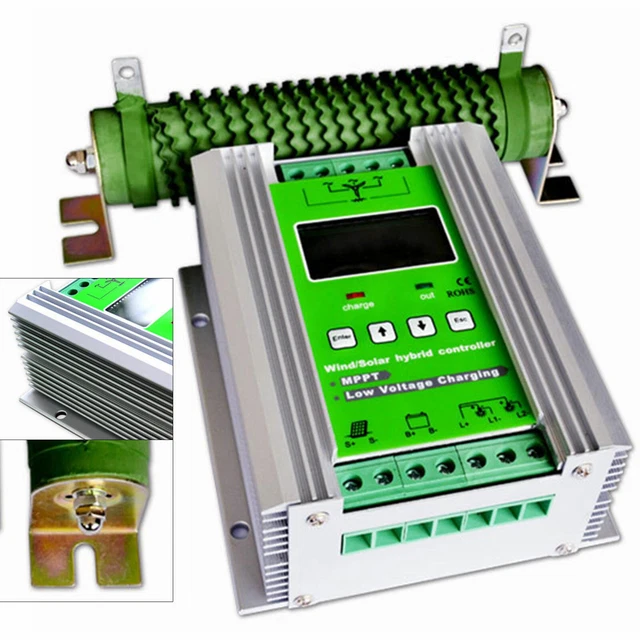 Regolatore solare ibrido eolico controller MPPT boost regolatore di carica 800 W+600 W 12 V/24 V