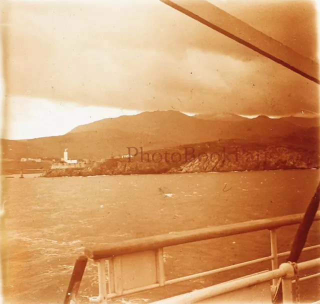 FRANCE Port-Vendres c1930 Photo Plaque de verre Stereo Vintage V17T15n