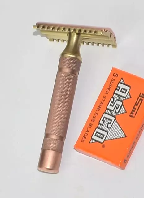 1930s Era All Brass Gillette New Shorter Open Comb DE Razor, NICE SHAPE