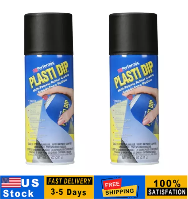 (2 PACK) Plasti Dip Multi Purpose Rubber Coating Aerosol, Black - 11oz