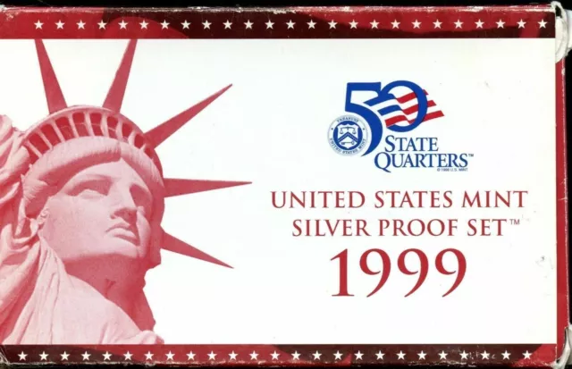 1999-S US Mint SILVER Proof Set - 9 Coins w/OGP and COA! - FREE SHIPPING!