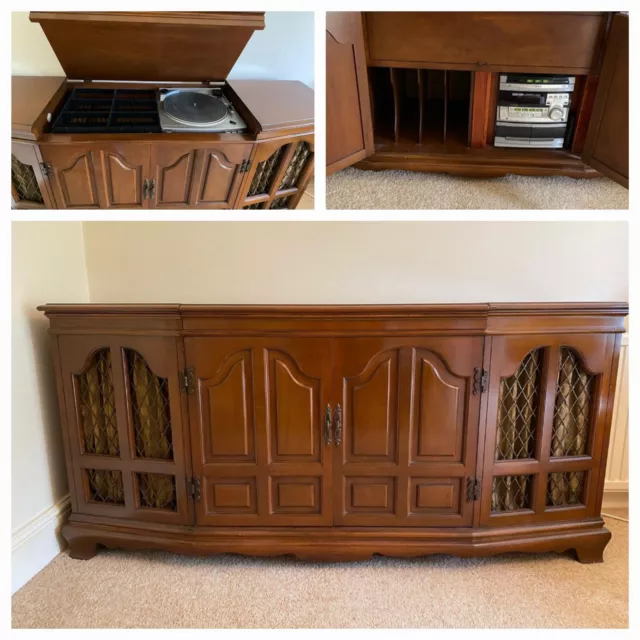 Lovely Vintage 1960s American Mahogany Stereo Sideboard. GEC