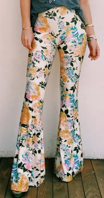 Novella Royale Golden Motley Floral The Janis Bell Bottoms Pants Free People Xs