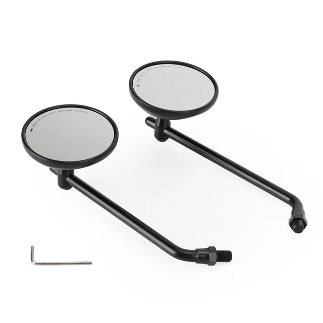 Rétroviseur rond noir filetage M10 pour moto vintage ancienne rétro café