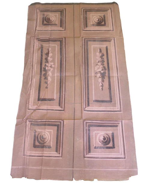 110x208 cm ANTICA SCENOGRAFIA FONDALE TEATRO DIPINTA MANO PORTA DI LEGNO CL2.46
