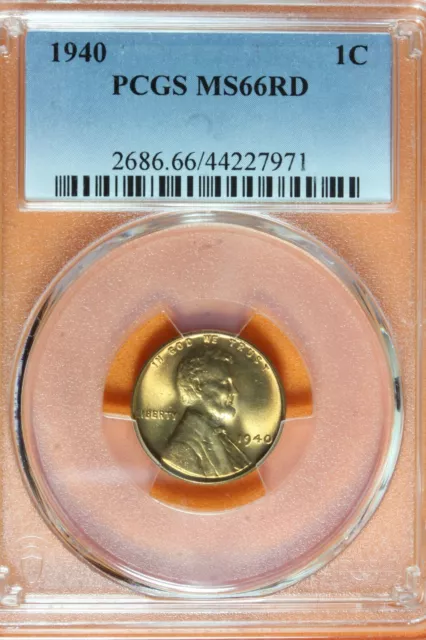 1940-Pcgs Ms66Rd Lincoln Wheat Cent #B40651
