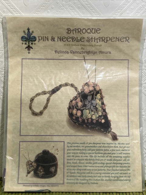 Kit de bordado de cinta de seda afilador de agujas y pasadores barrocos diseños de Delinda