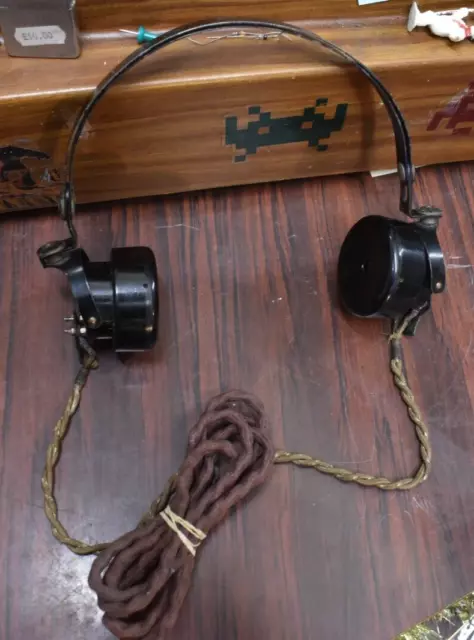 Vintage WW2 Military DLR No.2 Radio Headphones