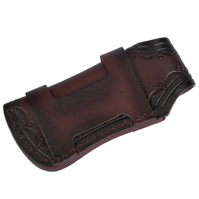 4'' Folding Knife Case Sheath Leather Storage Pouch With Snap Closure Belt Loop