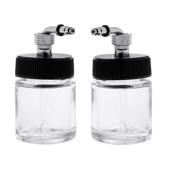 2pcs côté-pot aérographe bouteille en verre support d'alimentation 2