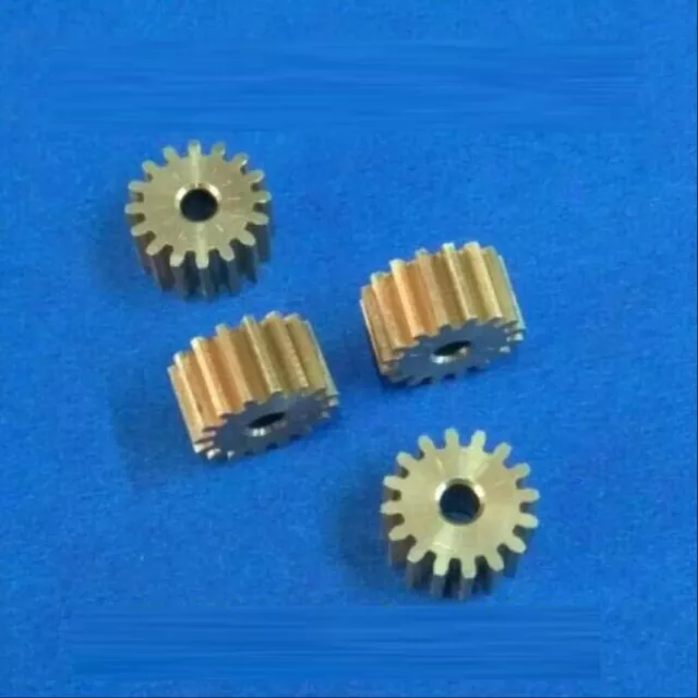 4PCS Main Shaft Copper Gear Straight 9mm 16 Teeth 0.5 Die Hole 2.3mm For Speed