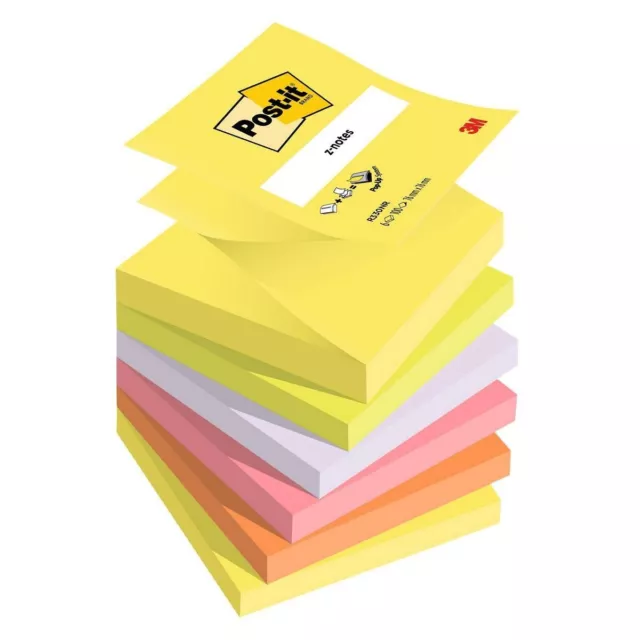 Post-it Z Notes Refill 76x76mm Rainbow R330-NR Pack of 6 Pads